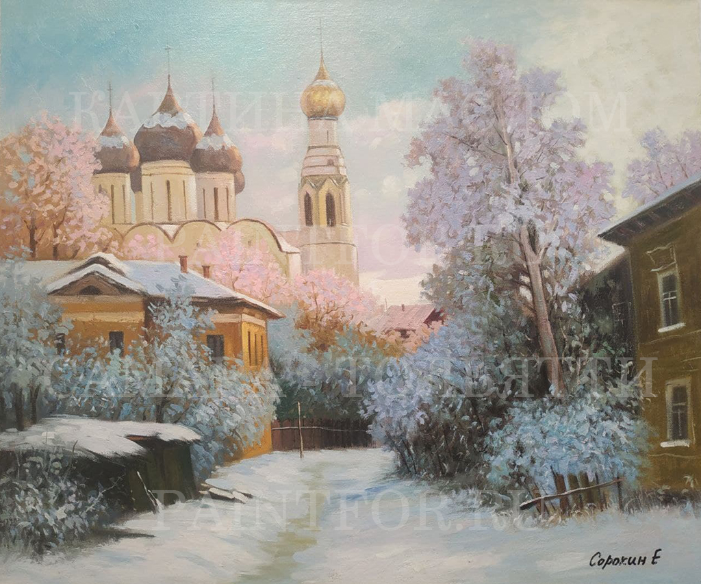 Картина маслом Дорога в храм 50х60